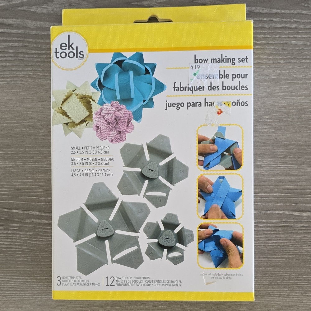 EK Tools Star Bow Template Combo Kit Bow Making Set 3 Sizes Small Medium Large