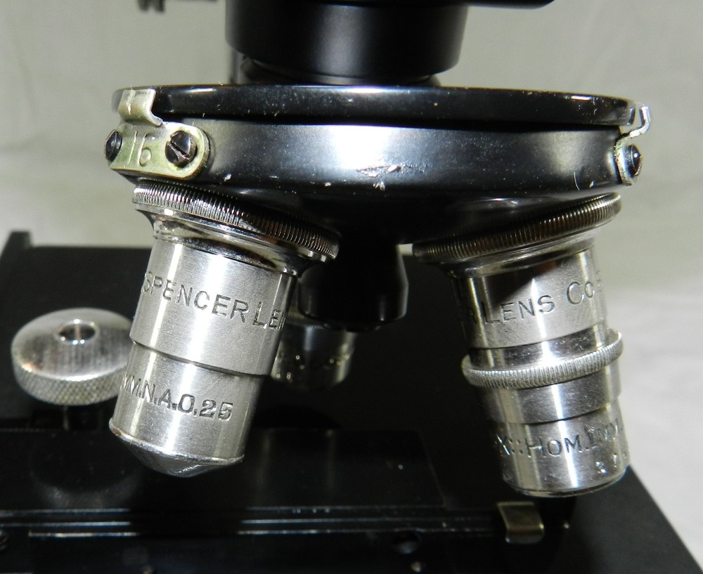 Vintage Spencer Binocular Microscope with 2 sets Occular lenses + 3 Objective +