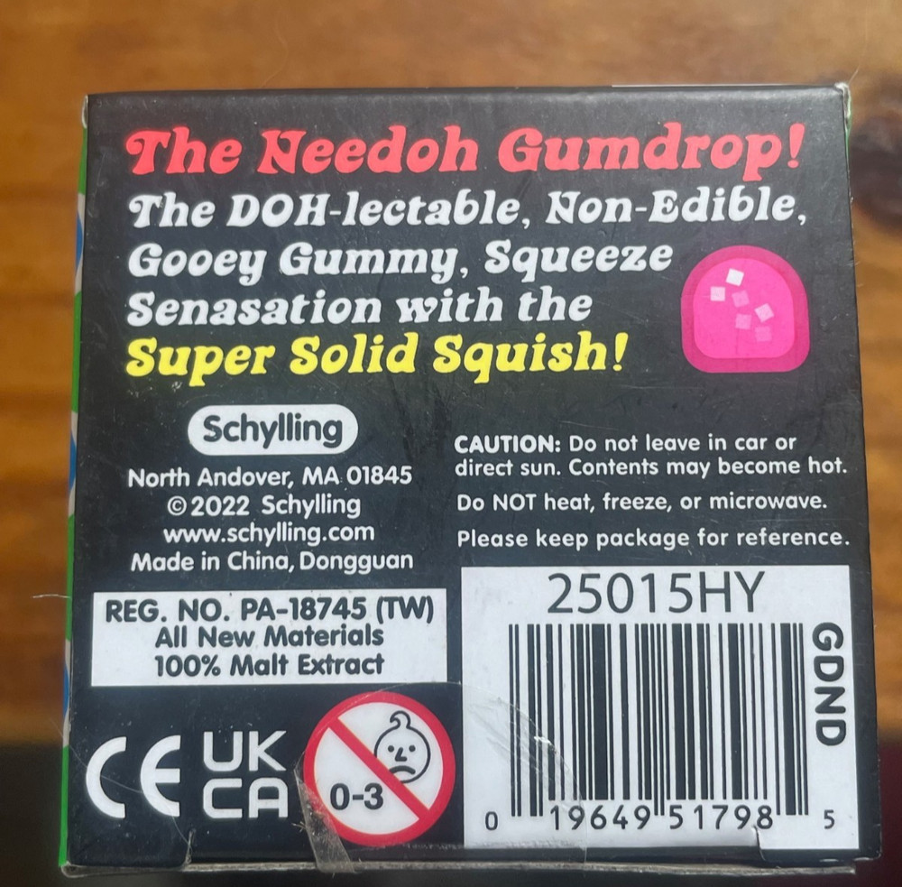 Nee Doh Gumdrop Super Solid Squish Needoh Gum Drop orange RARE
