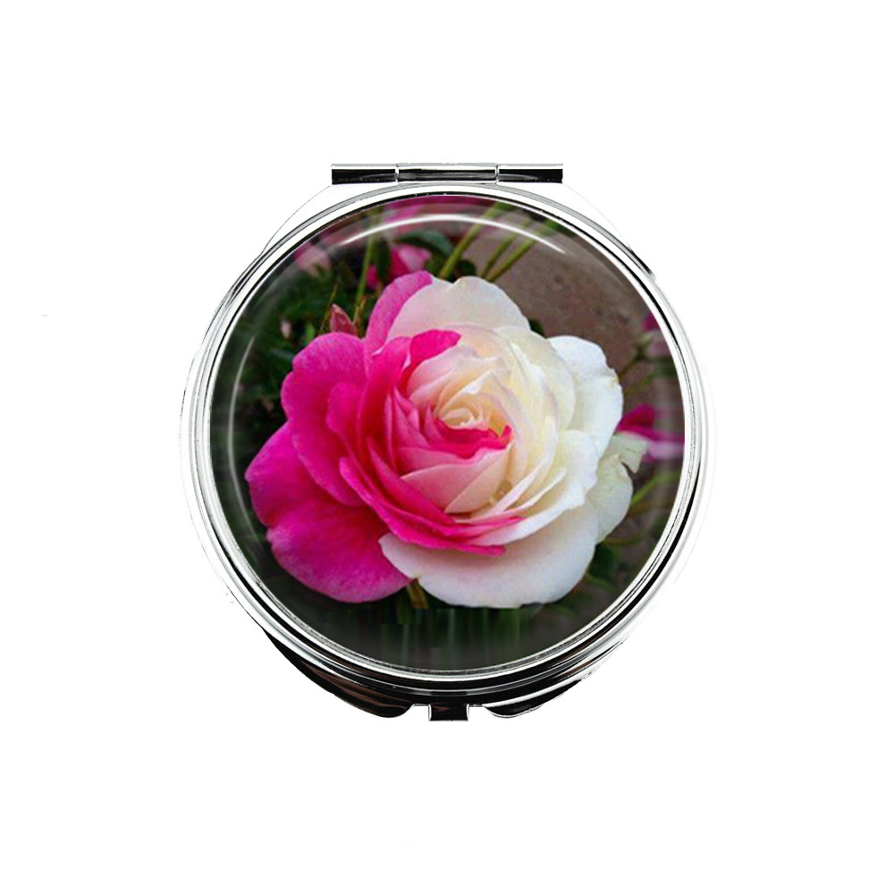 1 Rose Portable Makeup Compact Double Magnifying Mirror set 3!