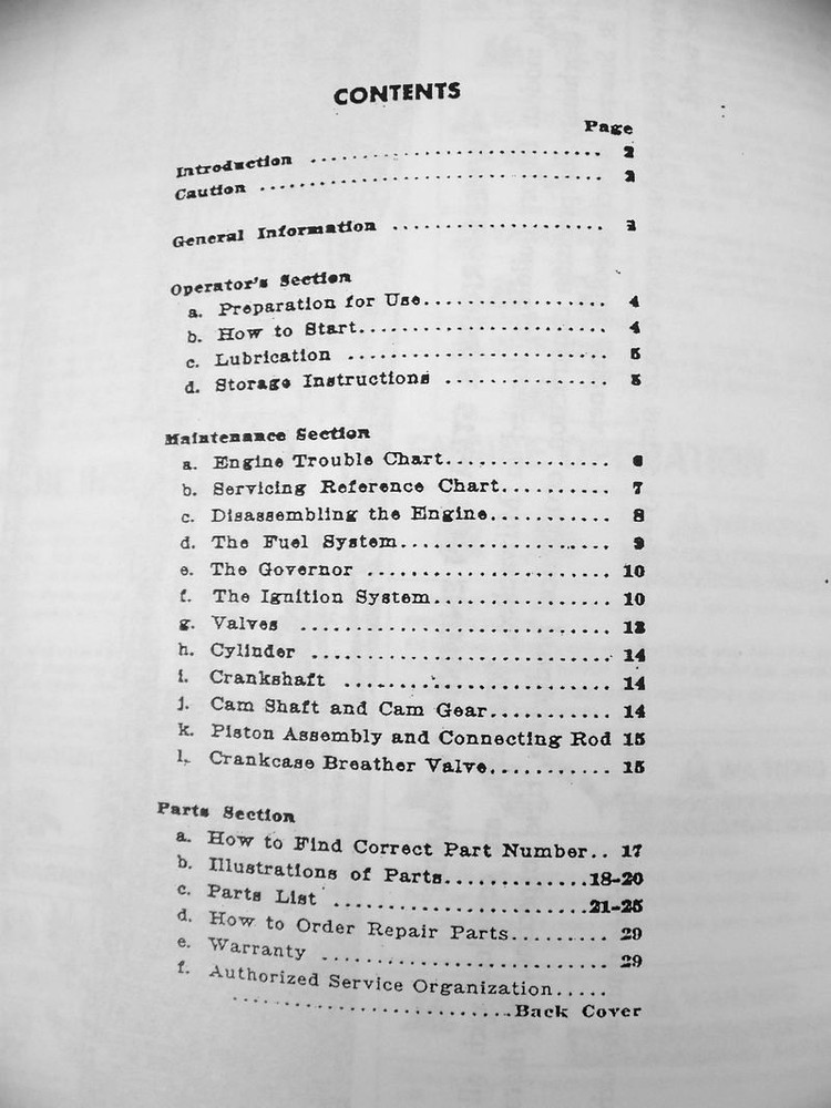 Briggs Stratton 5S 5 Engine Service Repair Operator Operating Part Manual