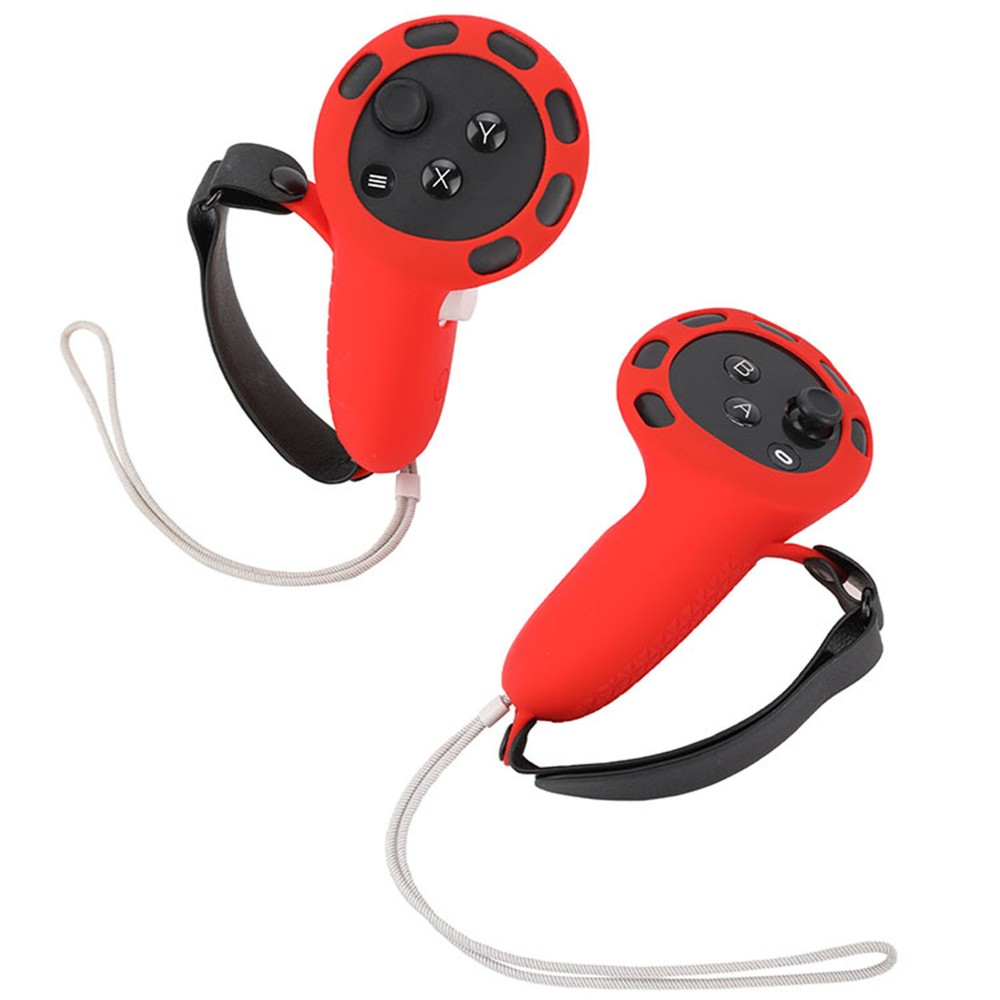 VR Controller Case Silicone Sleeve Handle Grip Cover With Strap for Meta Quest 3