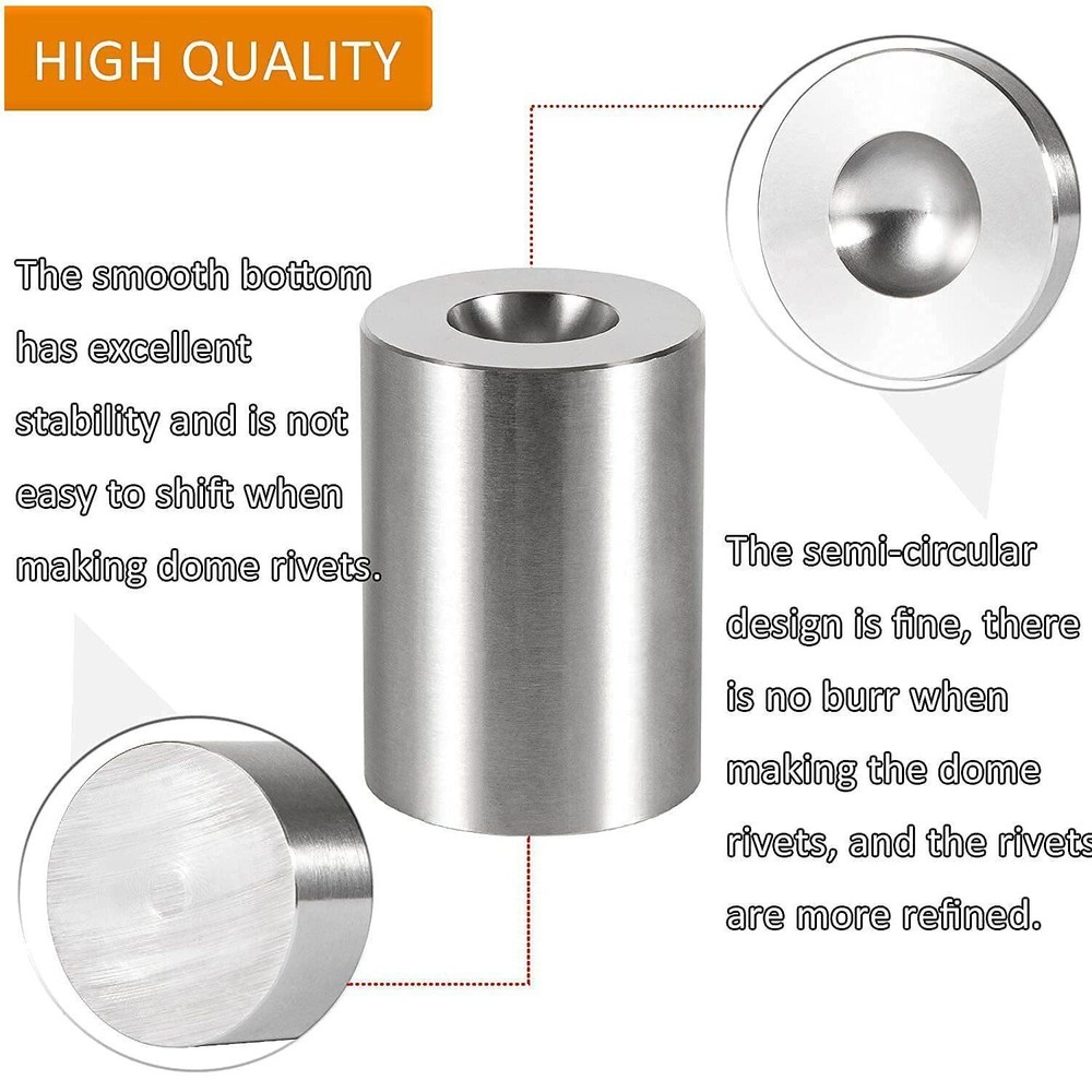 Blacksmith Rivet Doming Tool Set Top Bottom 1/4" Blacksmithing Forging Tools