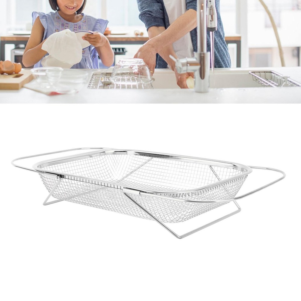 Over the Sink Colander, Expandable Baskets with Fine Mesh Strainer Handle Sta...