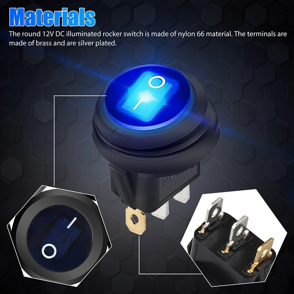 Waterproof KCD1 Boat Switch 3 Pin 20A 12V Switch