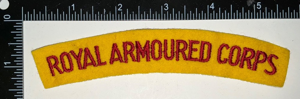 Canadian Army Royal Armoured Corps Patch Formation Title Flash
