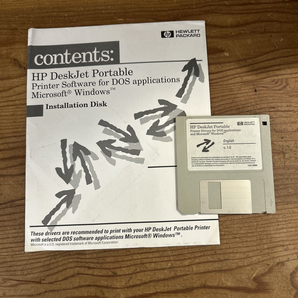 HP DeskJet Portable Printer Software for DOS Applications with Installation Disk