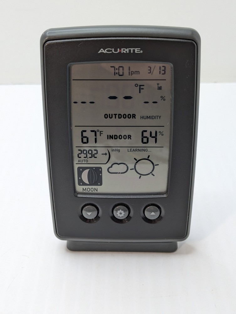 AcuRite 00829 Digital Weather Forecaster Temp/Humidity/Clock/Moon DISPLAY ONLY