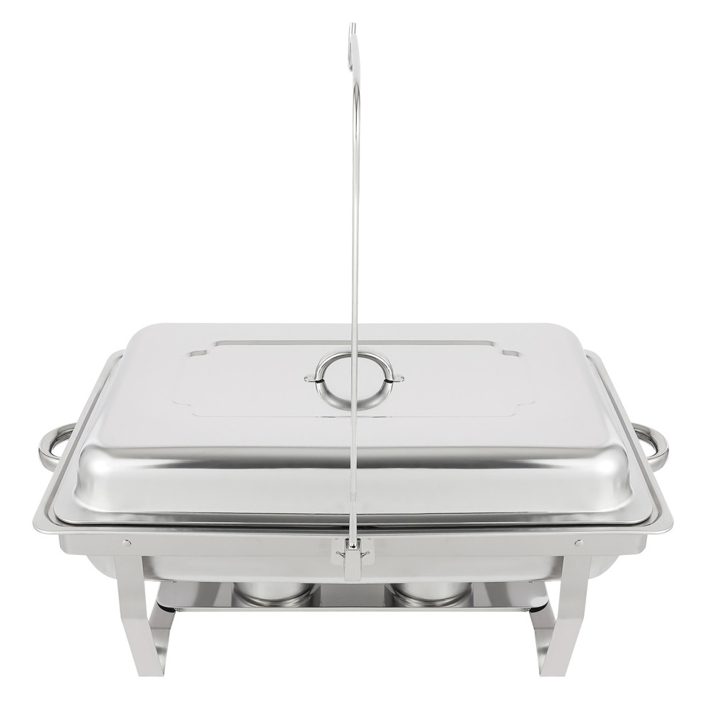 Foldable Frame Stainless Steel Buffet Set, 4.76 Quart(Each), Silver