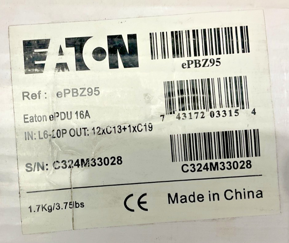Eaton PDU Basic 12 Outlet EPBZ95 ✅❤️️✅❤️ BRAND NEW! SEALED INSIDE BOX!