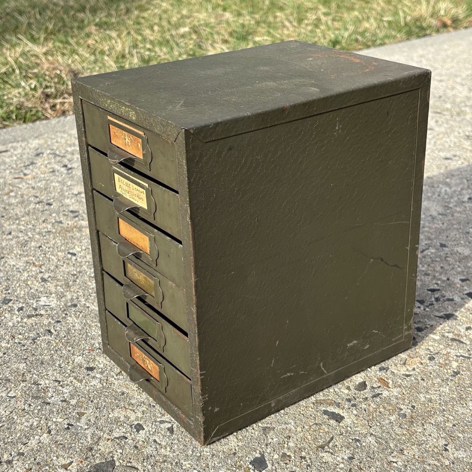 Vintage Kennedy Manufacturing Industrial Metal 6 Drawer Small Parts Cabinet