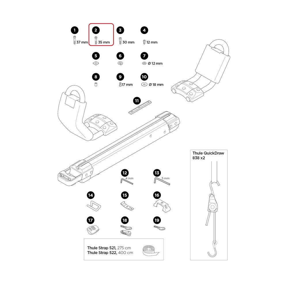 Thule Screw M6x35 for Hullavator Pro 31307