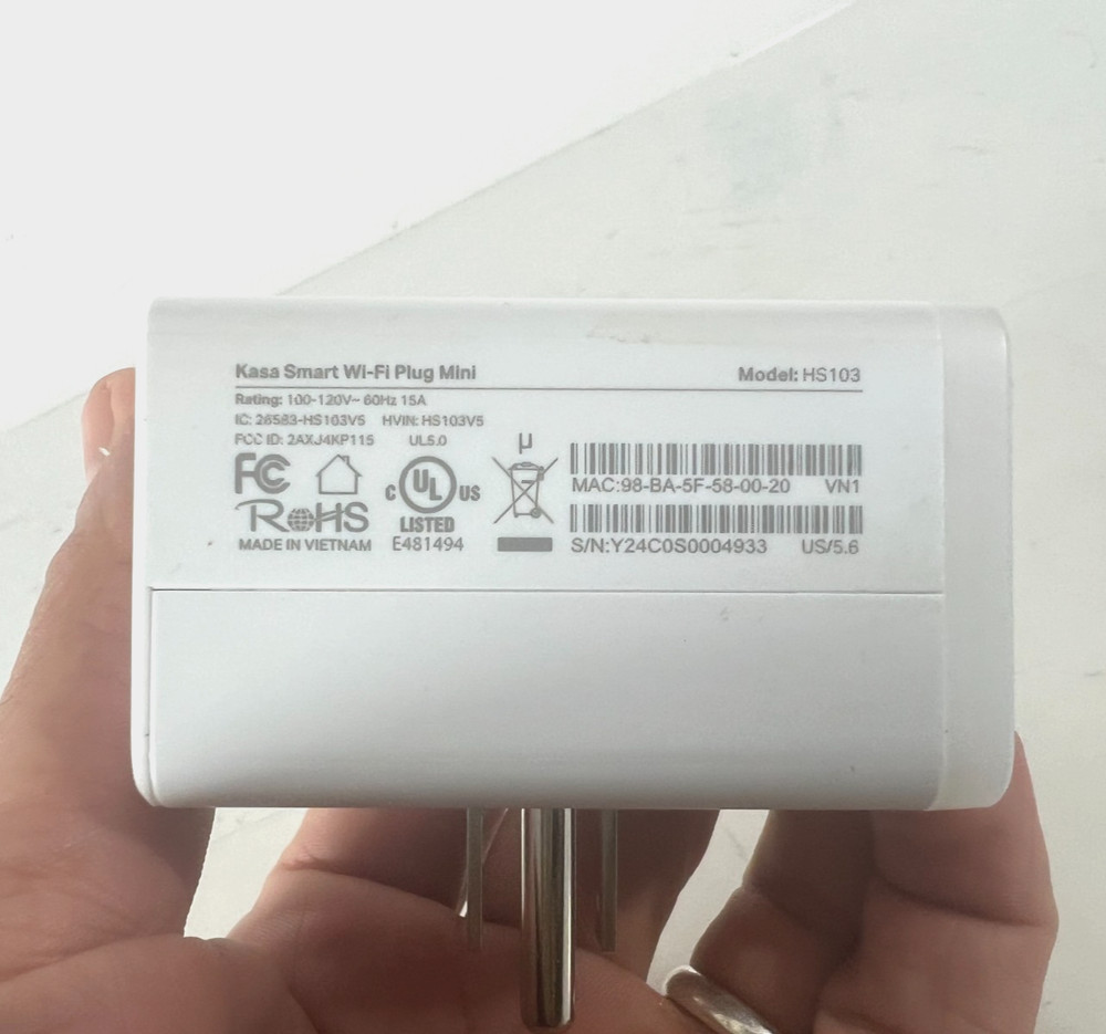TP-Link Kasa Smart Wi-Fi Plug Mini Model: HS103
