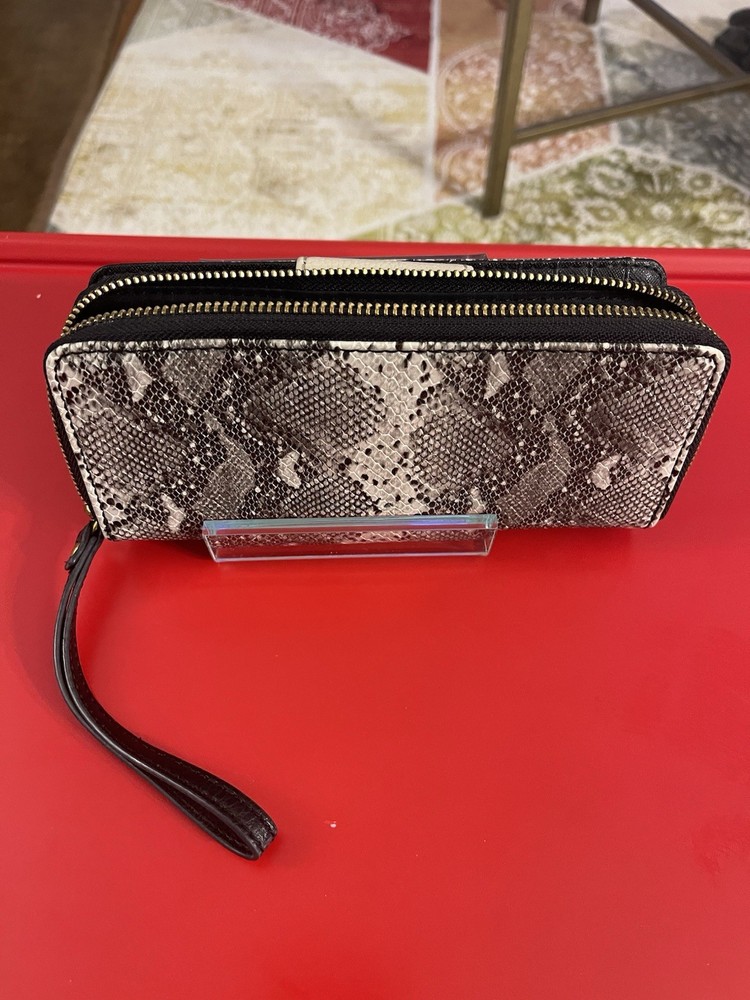 FOSIL MADISON WALLET GRAY LEADER PYTHON SNAKECLUTCH ORGANIZER
