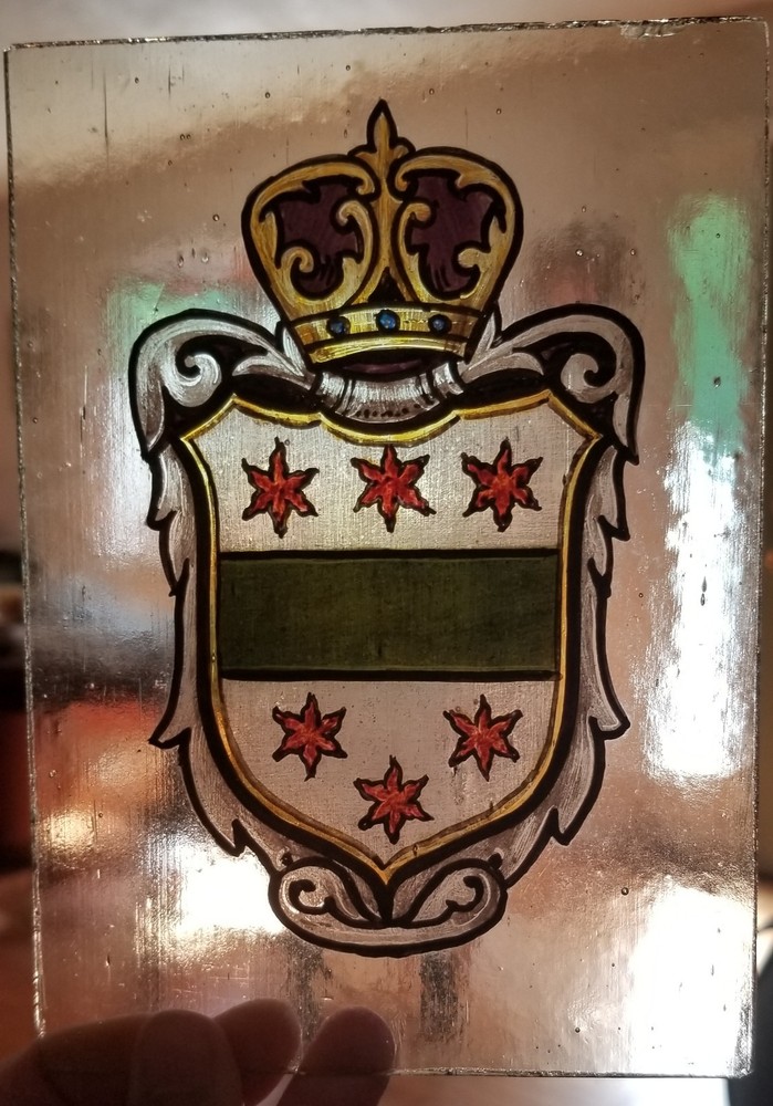 Victorian 19th Century Stained Glass Window Panel "