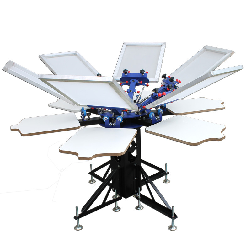6 Color Screen printing kit Shirt Press Printer & 6 pcs Screen Frame / Squeegee