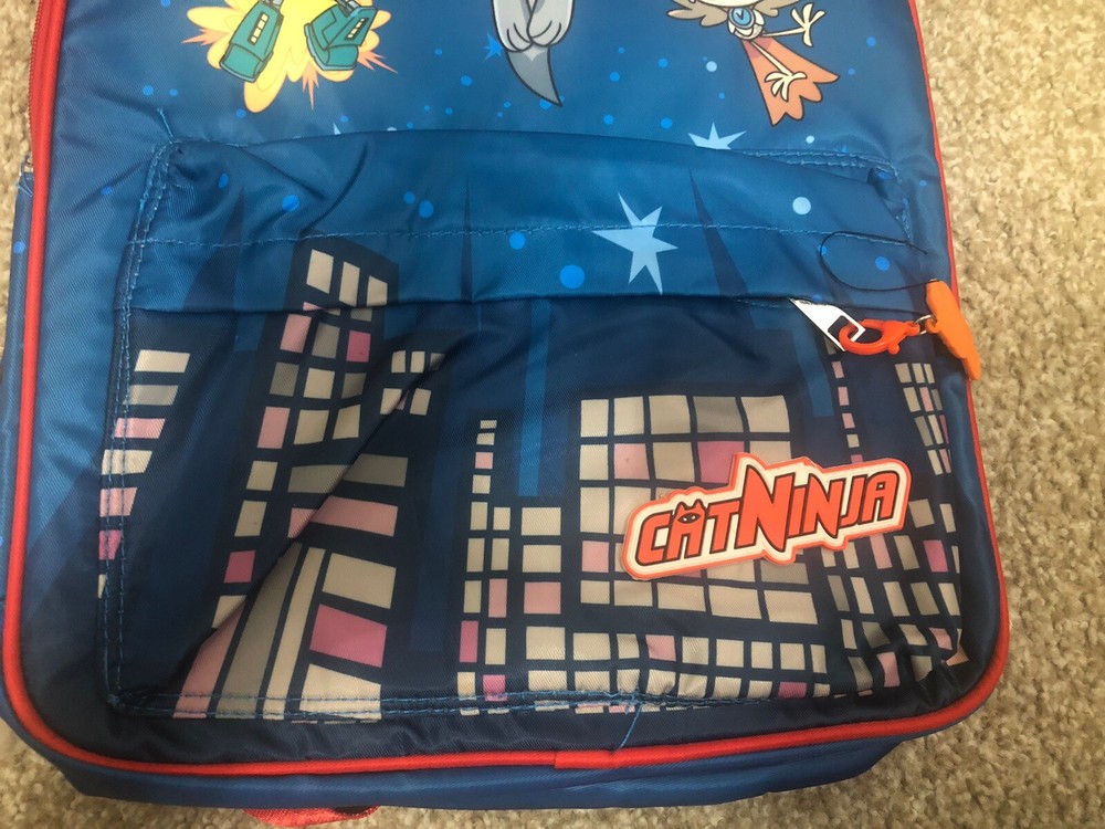 Epic Cat Ninja Children's School Backpack Blue & Red