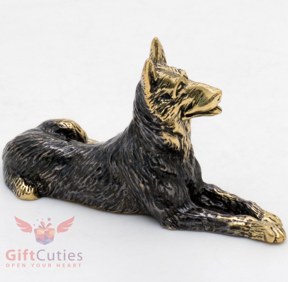 Solid Brass Figurine of German Shepherd Dog IronWork