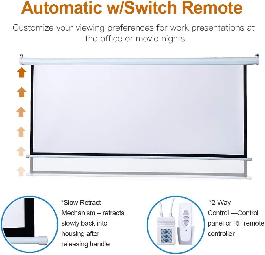 100 Inch Motorized Projector Screen - 16:9 HD Elec