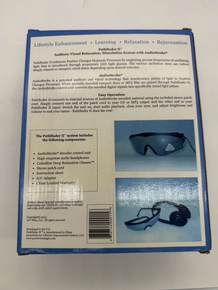 NEW Pathfinder Hypnosis Device Positive Changes Auditory Visual Guided Imaging