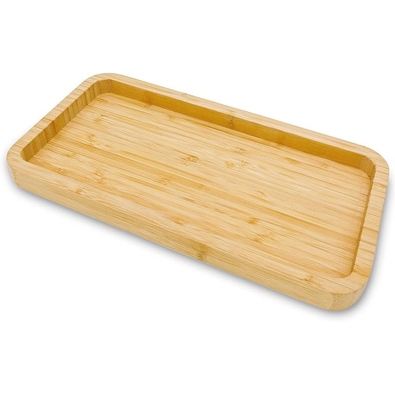 Bamboo Vanity Tray Organizer Bathroom Bedroom Entryway Storage Rectangular