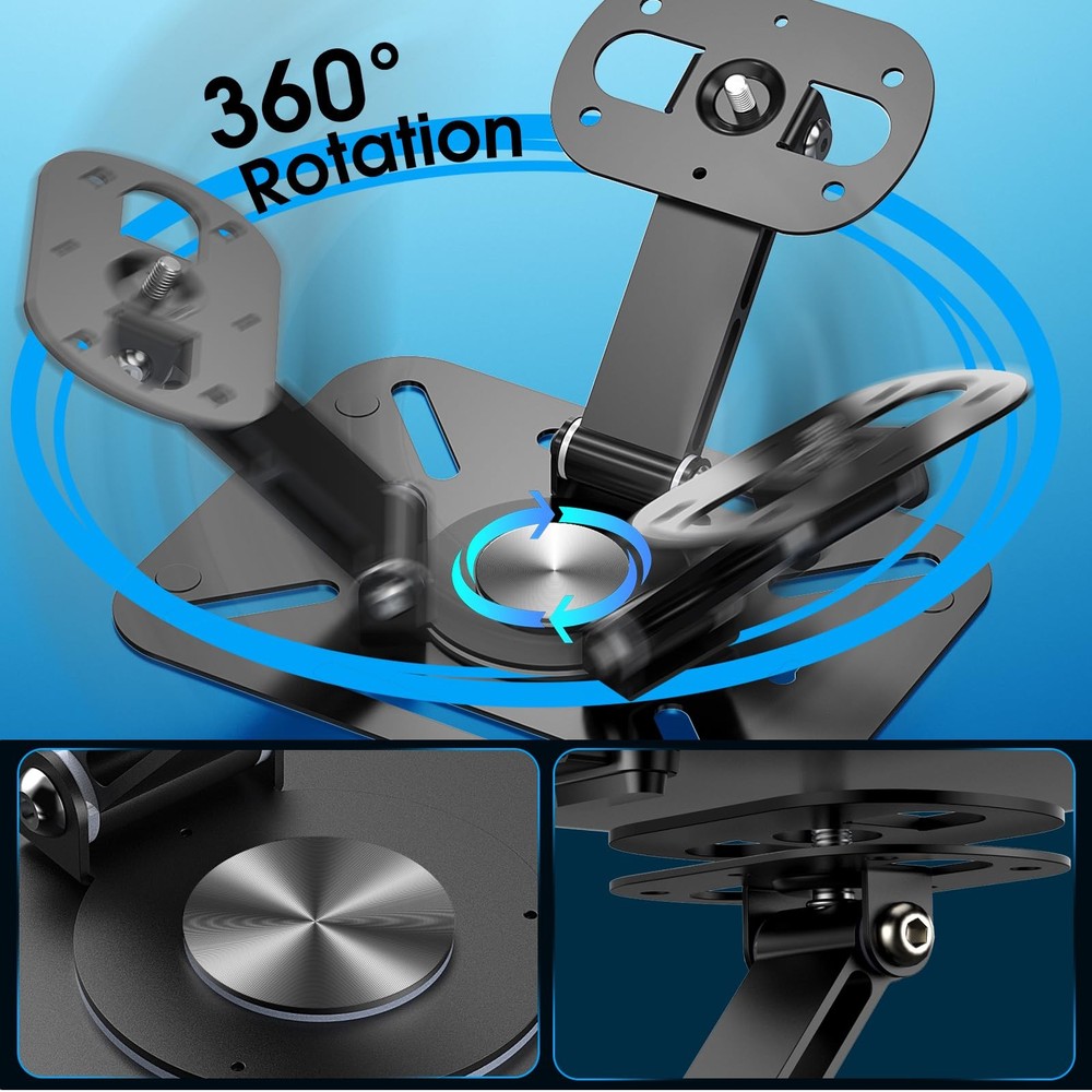 Desktop Projector Stand Table Mount Adjustable Angle 1/4 Screw 360 Holder