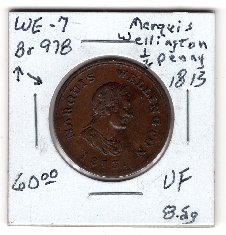 1813 WE-7 Br 978 half Penny VF