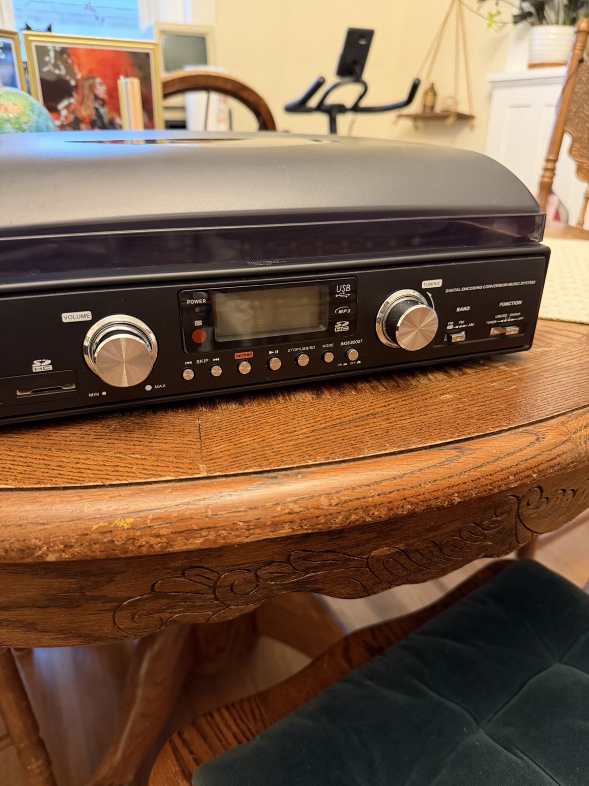 JENSEN JTA-460 3-Speed Stereo Turntable with MP3 Encoding System