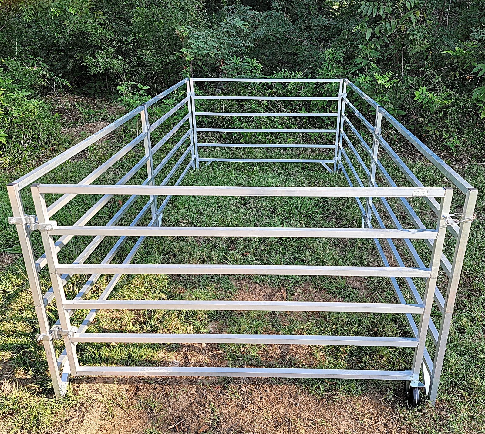ALUMINUM 5 FT X 10 FT 6 RAIL 40" TALL SHEEP & GOAT STALL KIT PANEL PEN CORRAL