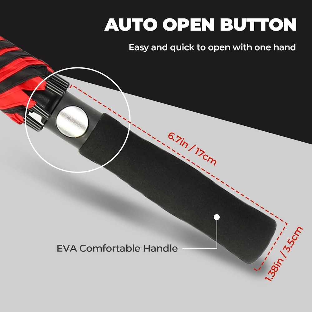 Automatic Open Golf Umbrella Large Vented Canopy Wind Resistant Rain US