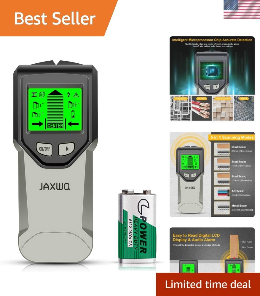 5-in-1 Wall Scanner with Bright LCD - Effortless Stud Detection Made Easy!