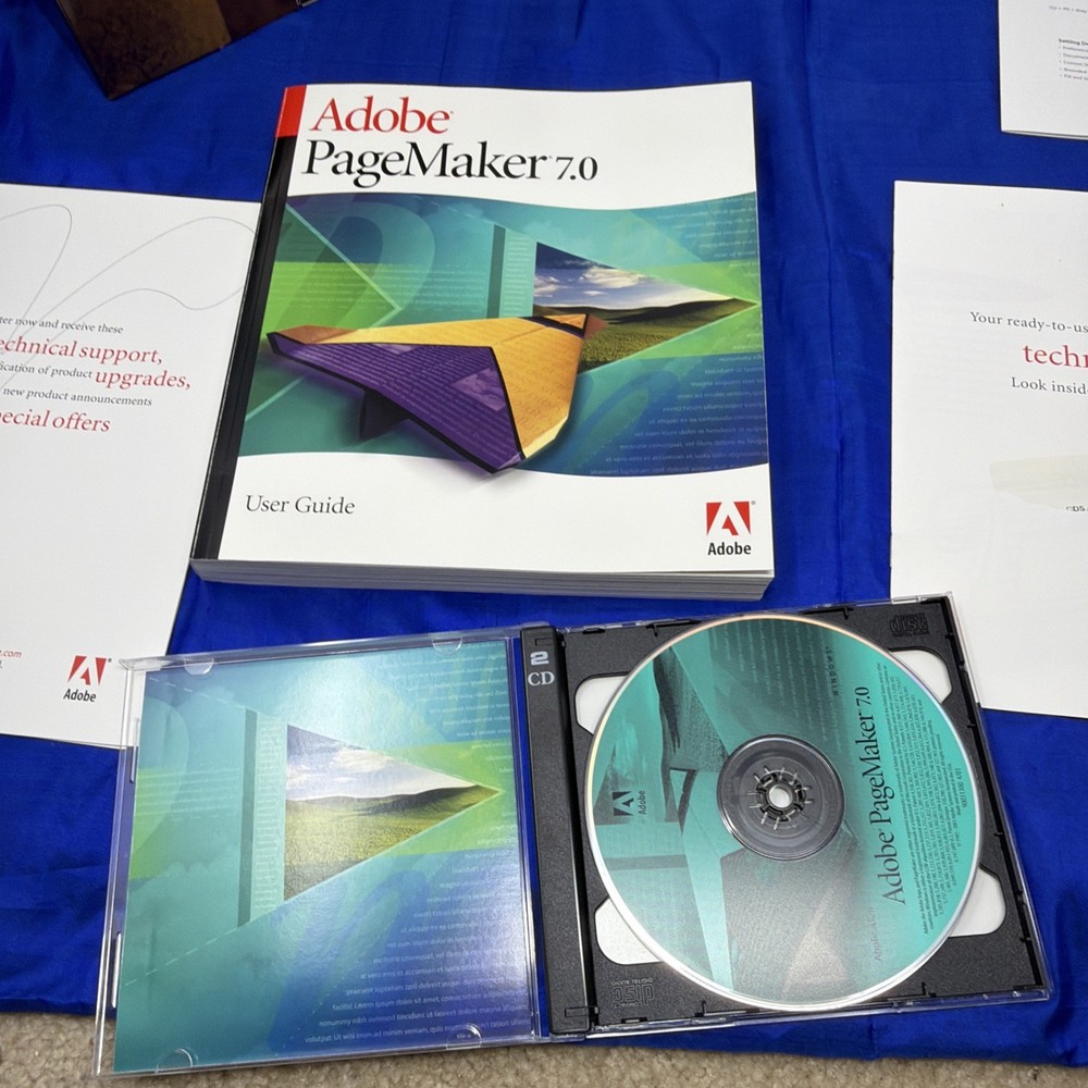 Adobe PageMaker 7.0 for Windows/Macintosh 2 Disc Set with Key Code