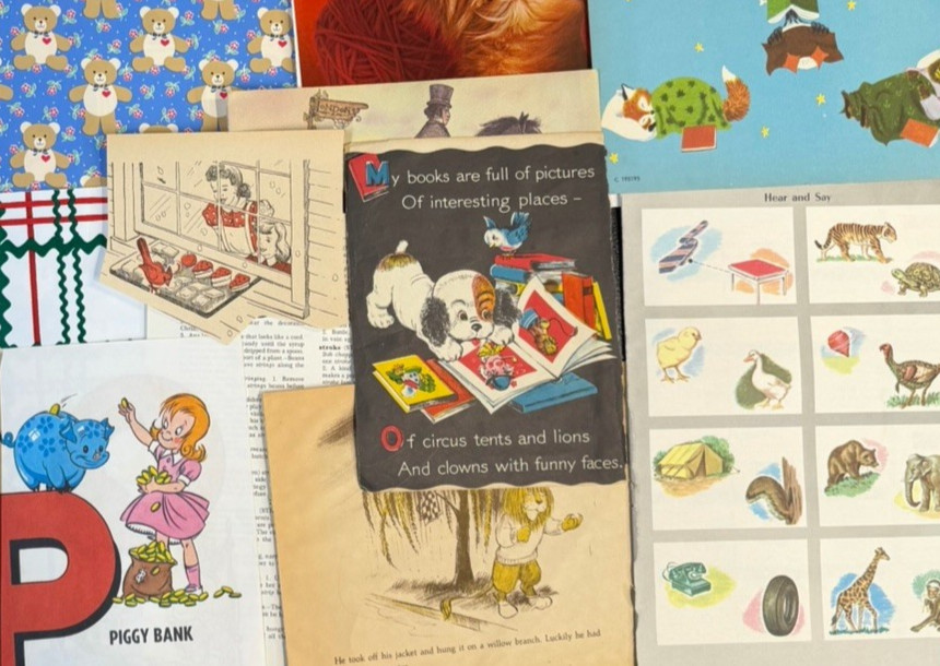 Vintage Childrens Junk Journal Kit