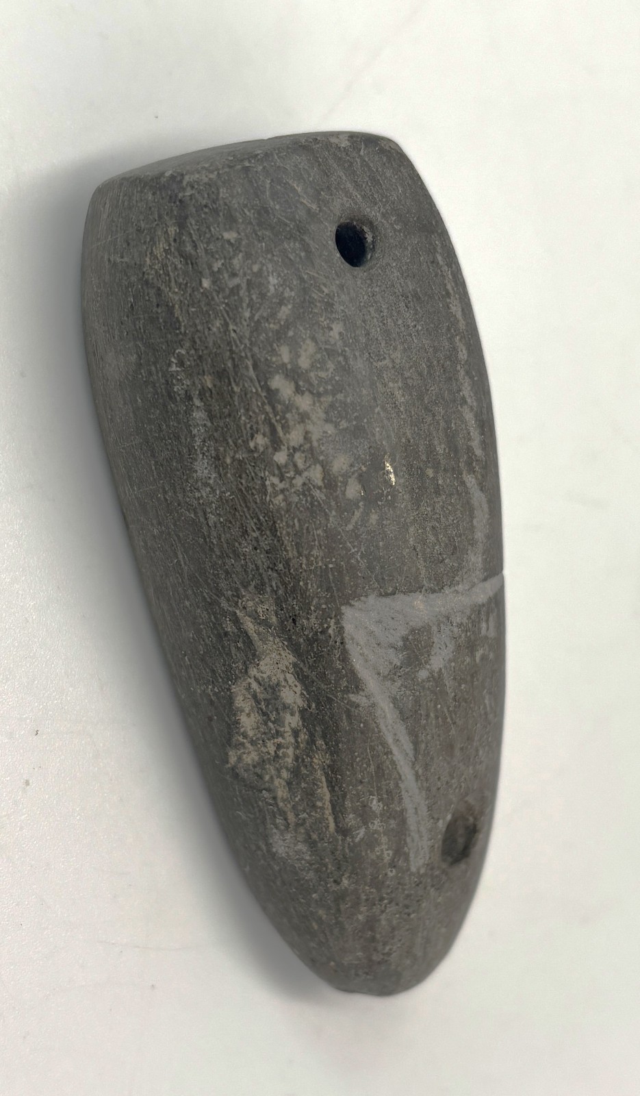 Early Native American Slate 2 Hole Gorget Thick Artifact Ohio Find