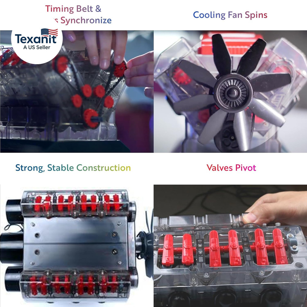V8 Combustion Engine Model Kit That Runs - Build Your Own STEM Mini V8 Model Eng
