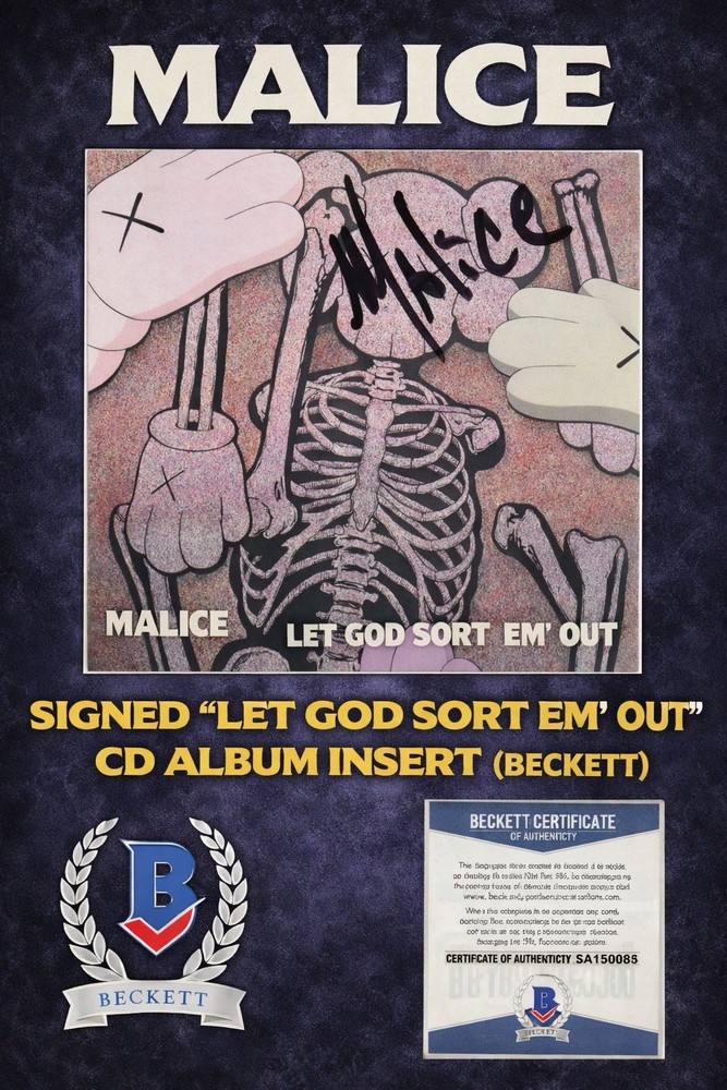 Malice Signed "Let God Sort Em' Out" CD Album Insert (Beckett)