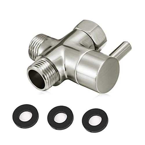 Solid Brass 3-way G1/2 Shower Diverter () Brushed Nickel