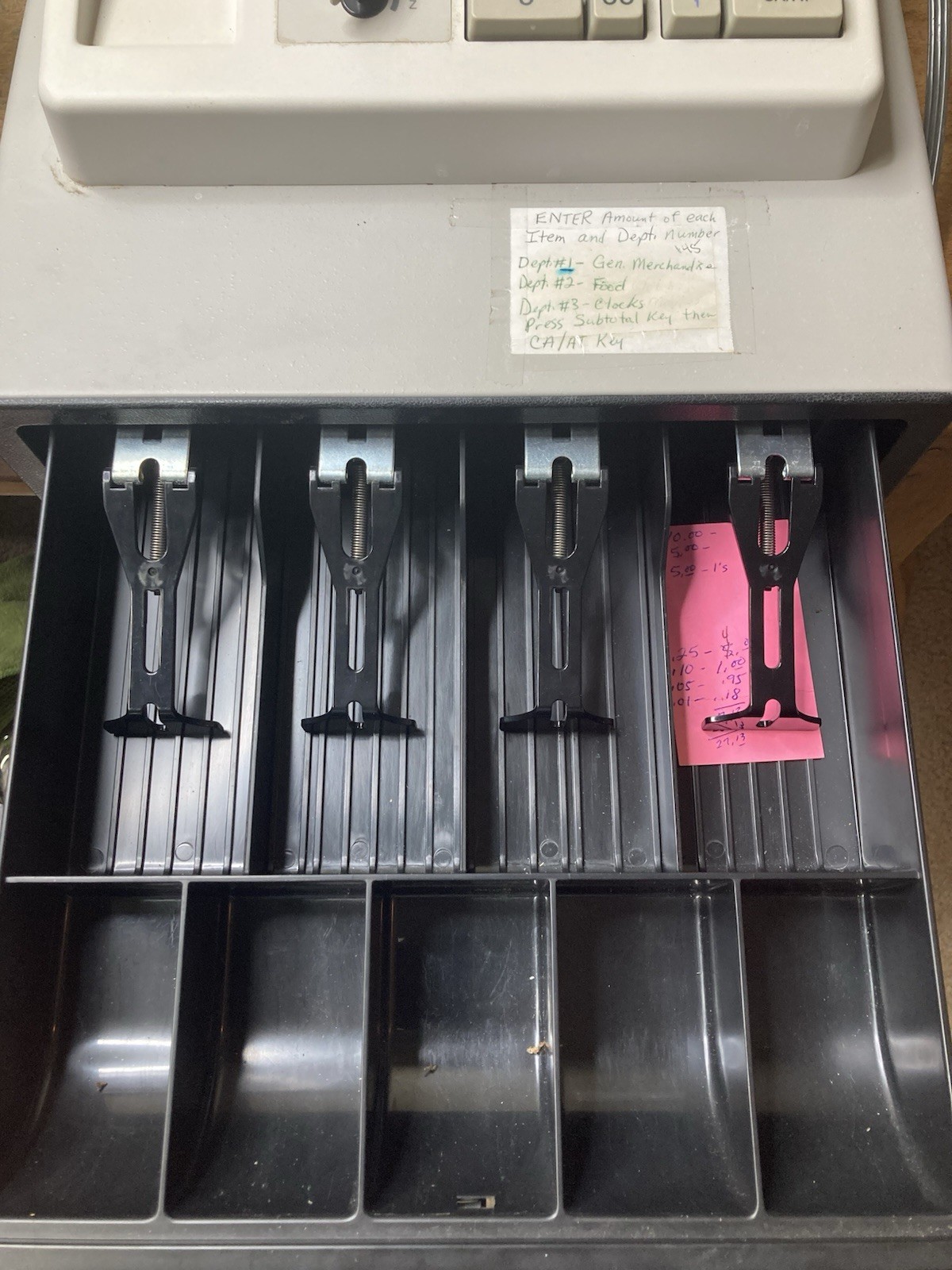 Sharp XE-A120 Electronic Cash Register With Key Cash Drawer Manual