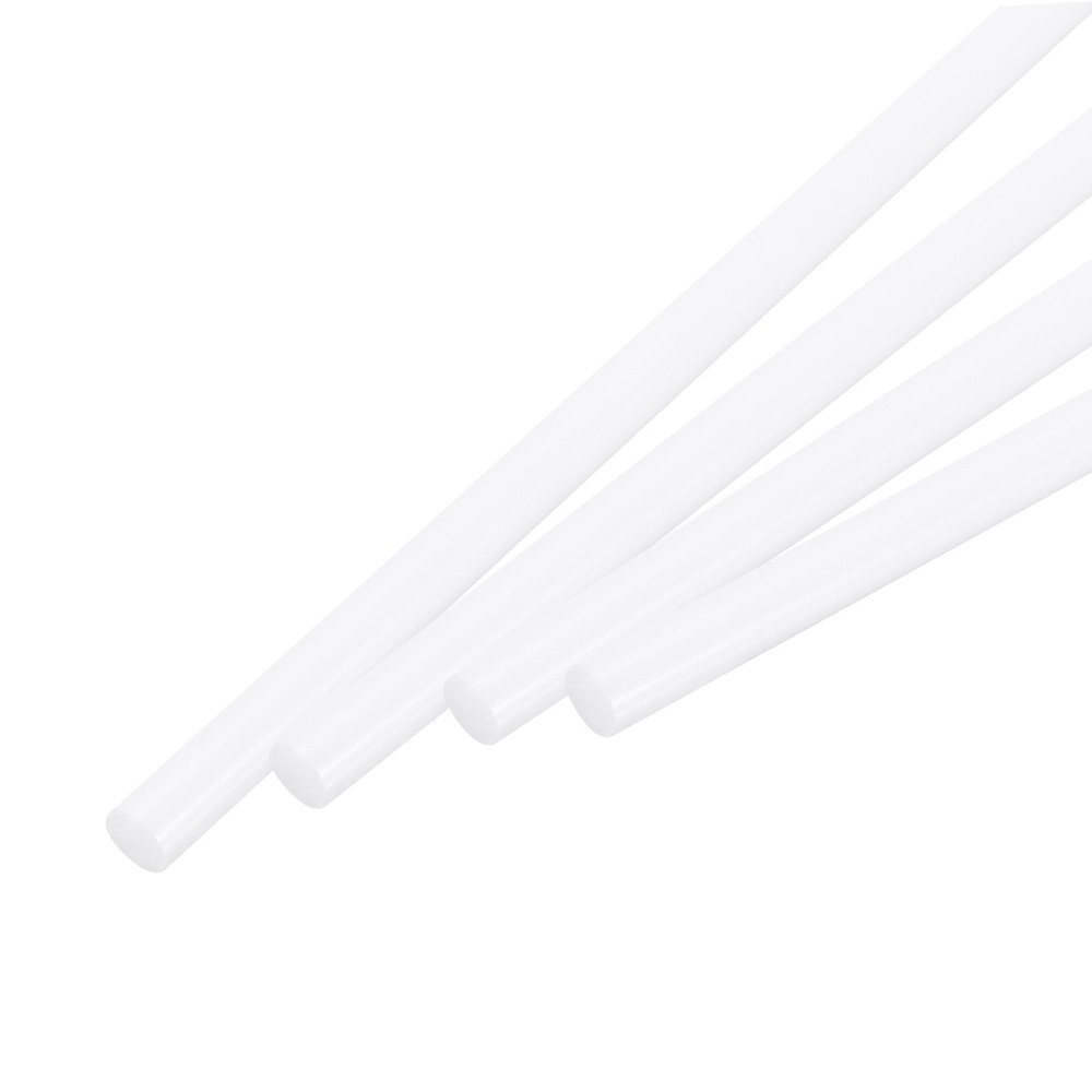 4Pcs ABS Plastic Rods, Diameter 8mm Length 400mm White Stick Solid Bar