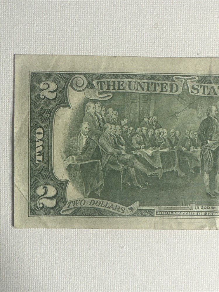1976 Chicago B Cutting Error Uneven Border $2 Bill