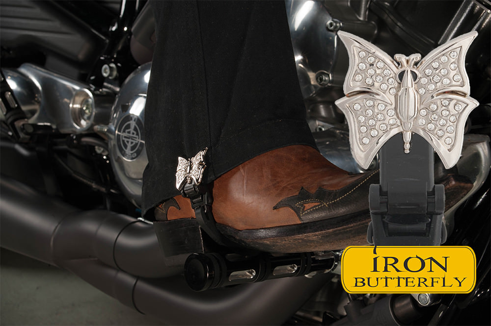 4" Iron Butterfly Biker Boot Straps