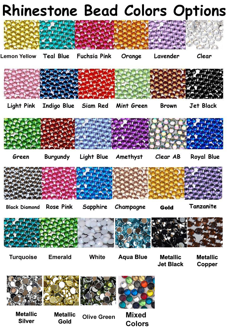 1000 Rhinestones Crystal Flat Back Acrylic Faceted 1mm 2mm 3mm 4mm 5mm 7mm 11mm