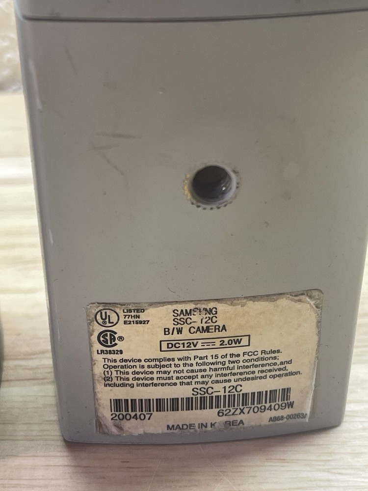 Lot (2) Samsung B/W Camera SSC-12C untested