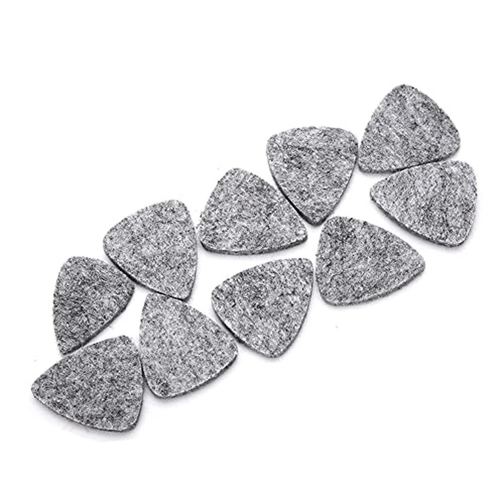 10 PCs Wool Felt Guitar Picks Ukulele Picks Plectrums with Solid Leather Thin...