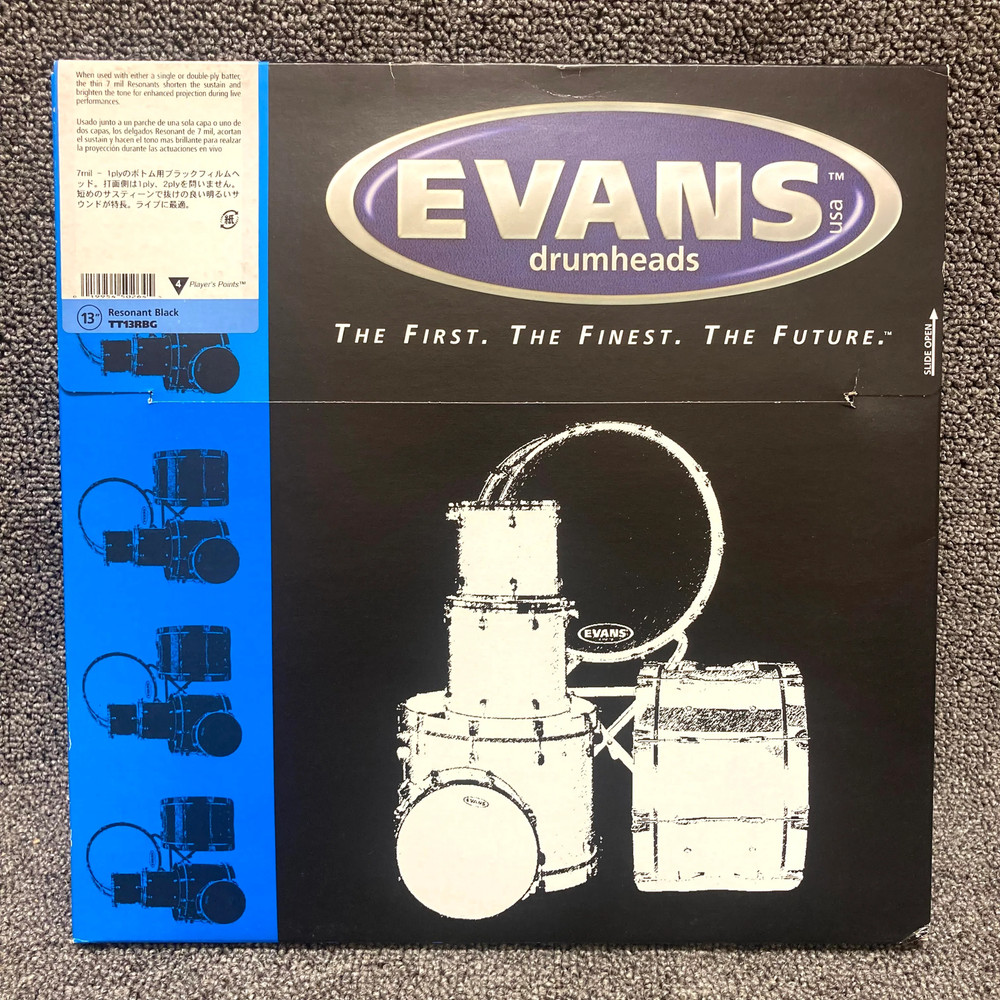 NOS Evans 13" Extra Thin Resonant Black Drum Head TT13RBG