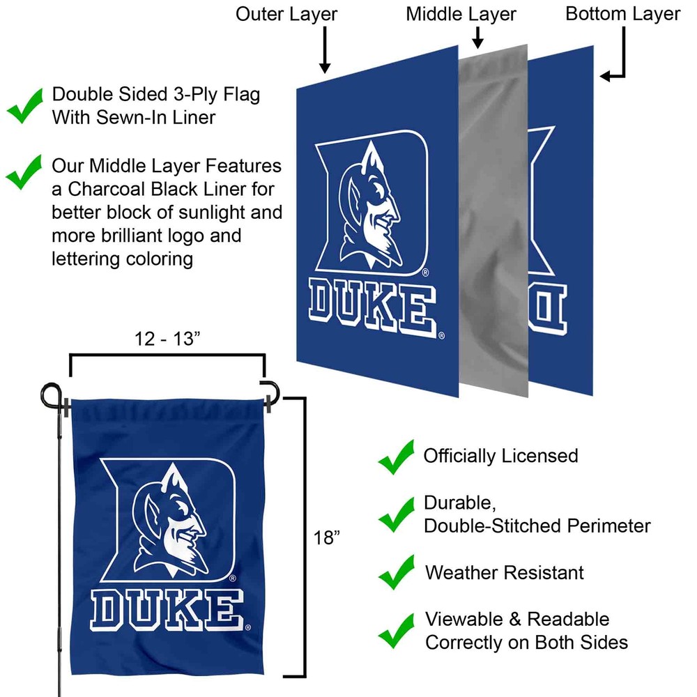 Duke Blue Devils Garden Flag and Yard Banner