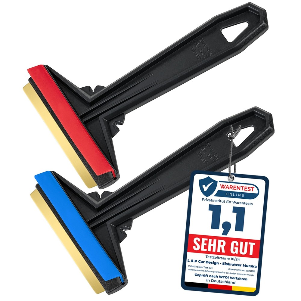 Car Ice Scraper Brass Blade - Fast, Easy & efficient - [ 2 Pack ] Ice Scraper...