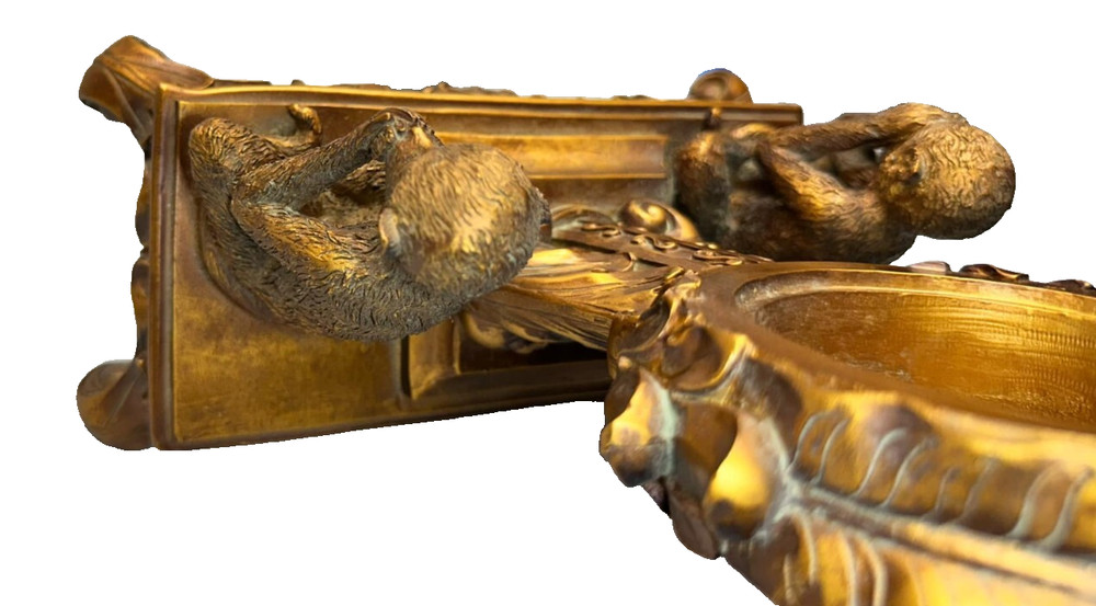 Vintage Three Wise Monkeys Mantel Clock (NO CLOCK) - PREOWNED