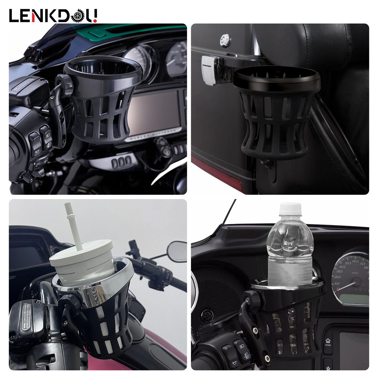 Motorcycle Drink Cup Holder For Harley Road King Electra Street Glide Trike Dyna
