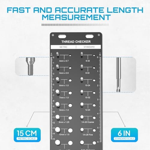 34 Thread Checker, Nut and Bolt Thread Identifier Gauge: Precision Engineered
